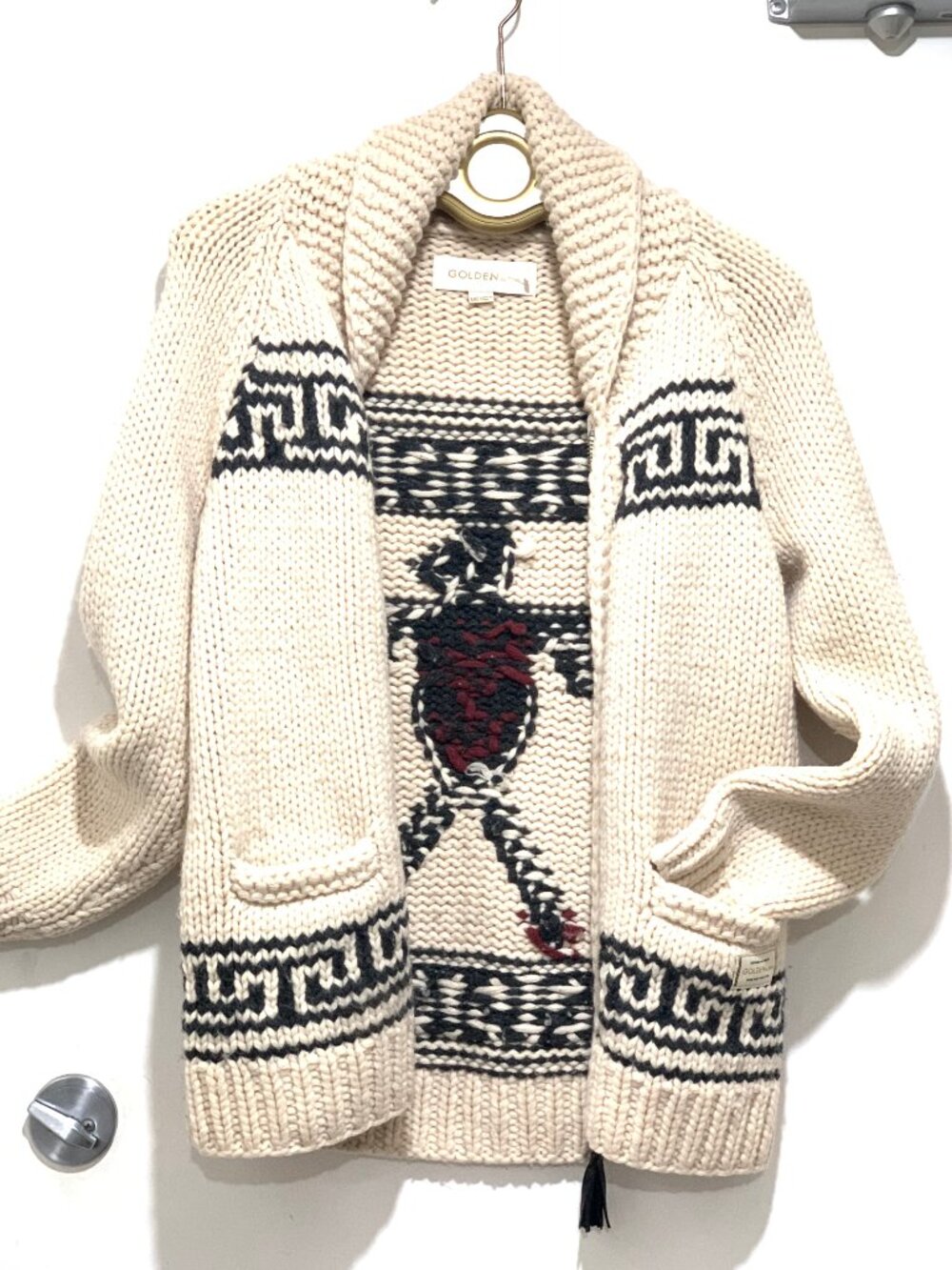 GOLDEN BY TNA HAND KNIT CHUNKY WOOL SWEATER CARDIGANS PATTERN SIZE XXS